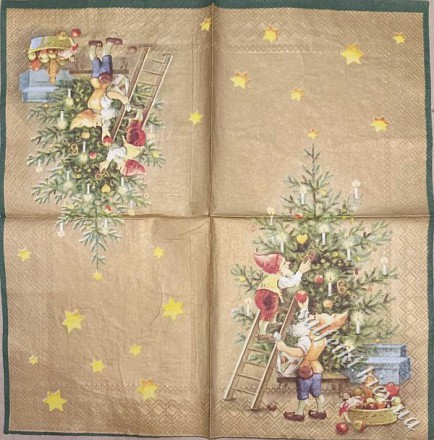 Серветка decorating the tree золота 33 х 33 см (ТС4842(г))