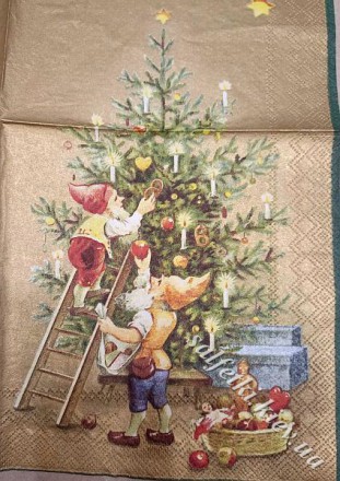 Серветка decorating the tree золота 33 х 33 см (ТС4842(г))