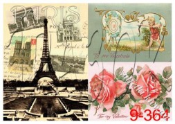 Декупажна карта - Париж 9-364, формат А4, 60 г/м2