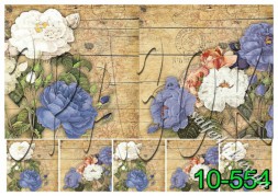 Декупажна карта - квіти 10-554, формат А4, 60 г/м2