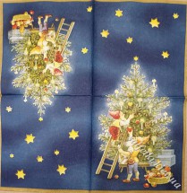 Серветка decorating the tree синя 33 х 33 см (ТС4842(д))