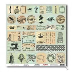 Бумага для скрапбукинга серия Версаль - Карточки Монетный двор