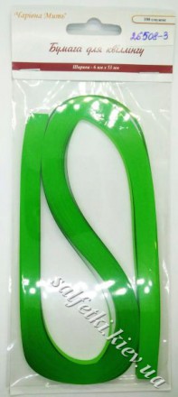 Папір для квілінгу колір зелений, 6мм х 53 см, 120 г/м2