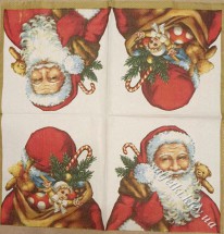 Серветка Санта спереду і ззаду кремова 33 х 33 см (ТС5012(б))