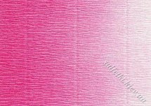 Гофрированная бумага с переходом цвета 600/1: ярко-розовый-белый