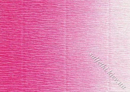 Гофрований папір із переходом кольору 600/1: яскраво-рожевий-білий