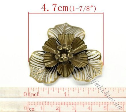 Металева об,ємна квітка - 2 (філігрань)
