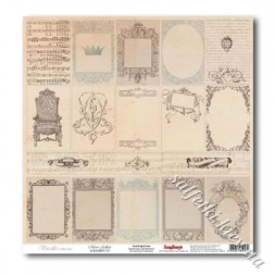Бумага для скрапбукинга серия Версаль - Карточки Зеркальная галлерея