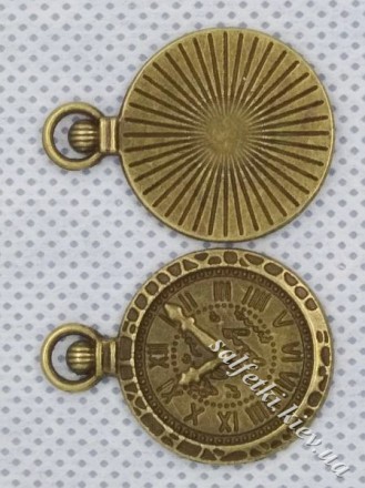 Підвіска годинник з написом бронза 1 шт