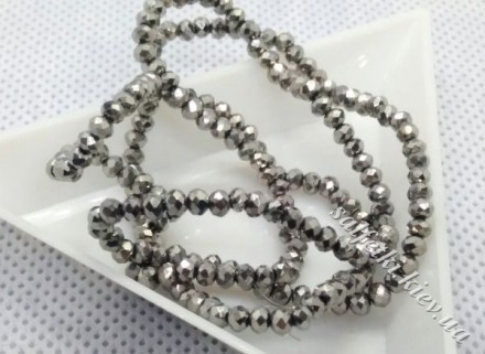 Glass beads faceted electroplating silver rondel 2.5x2 mm