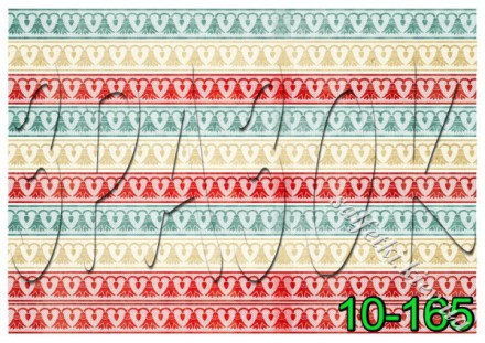 Декупажна карта - смуги із серцями 10-165, формат А4, 60 г/м2