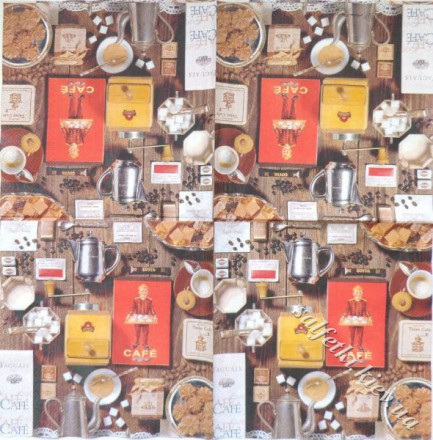 Серветки Andrea Tilk - Cafe Collage 33 х 33 см (ПТС3652) (пачка)