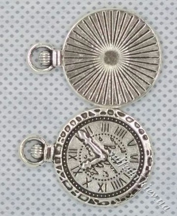 Підвіска годинник з написом срібло 1 шт