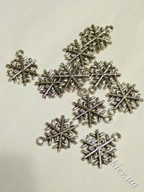 Сніжинки-підвіски 001 зістарене срібло (10 шт)