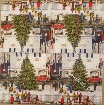 Серветка ялинка у дворі 33 х 33 см (ТС5059(б))