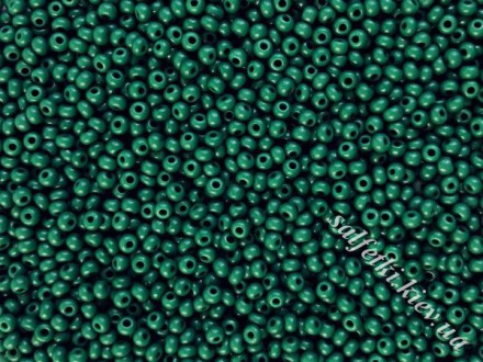 Бисер Preciosa 10/0, № 53240 Натуральный Непрозрачный Темно-Зеленый, Круглый 10г.