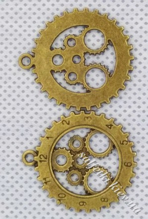 Підвіска годинник з шестернями бронза 1 шт