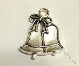 Підвіска металева Дзвіночки 16 х 22 мм (колір - срібло)