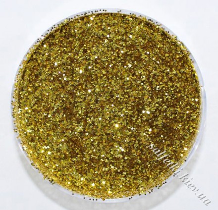 44 Глиттер (блестки) золото оливковое (крупнее чем 20) 10 г в коробочке