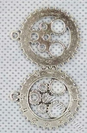 Підвіска годинник з шестернями срібло 1 шт