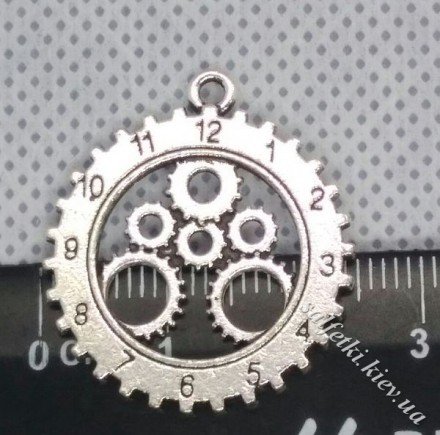 Підвіска годинник з шестернями срібло 1 шт