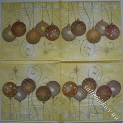 Серветка бежеві кульки, фон шампань 33 х 33 см (ТС2501(а))