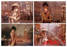 Декупажна карта - дівчата хЛМС-1, формат А4, 60 г/м2