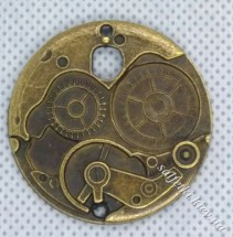 Підвіска металева  механізм годинника (колір - бронза) 1 шт