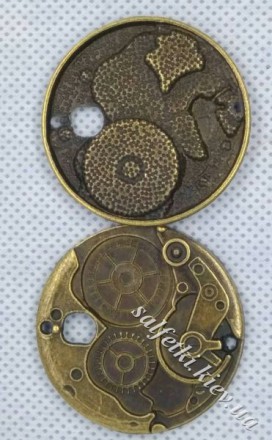 Підвіска металева  механізм годинника (колір - бронза) 1 шт