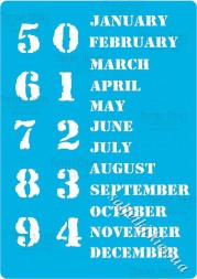 Трафарет цифри 203 - Вічний календар англійський