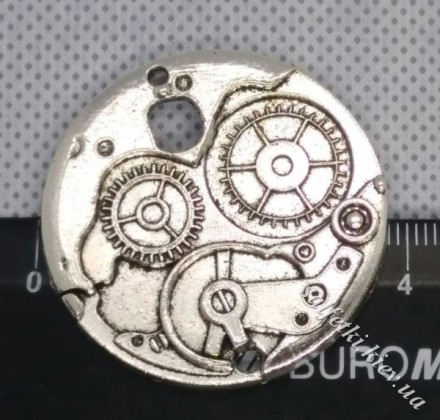 Підвіска металева механізм годинника (колір - срібло) 1 шт