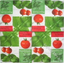 Серветка помідори і базилік 33 х 33 см (ТС2587)