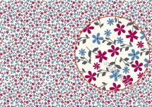 Декупажна карта - фон дрібні квіточки сірий-червоний BG107, формат А4, 60 г/м2